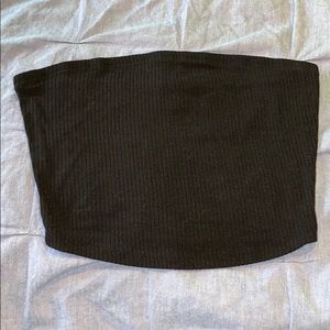 black textured bandeau/tube top